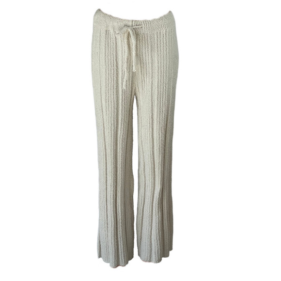 Solid Ribbed Knit Blanket Pants in Ivory - Picture 1 of 5